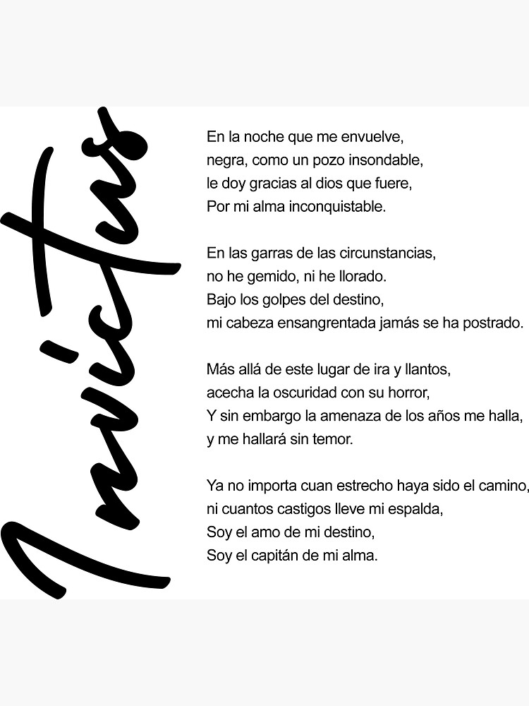 Poema Invictus Para Imprimir Invictus, Un Poema De William Ernest