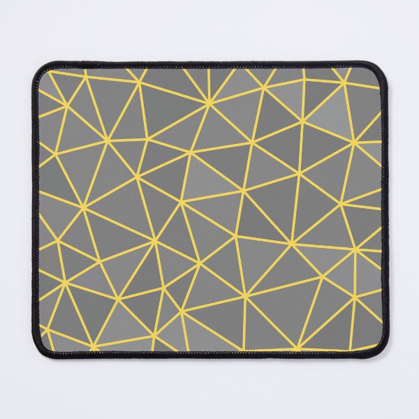 Item preview, Gray Shades Abstract Geometric Yellow Wireframe Pattern Design designed and sold by patternsoup.