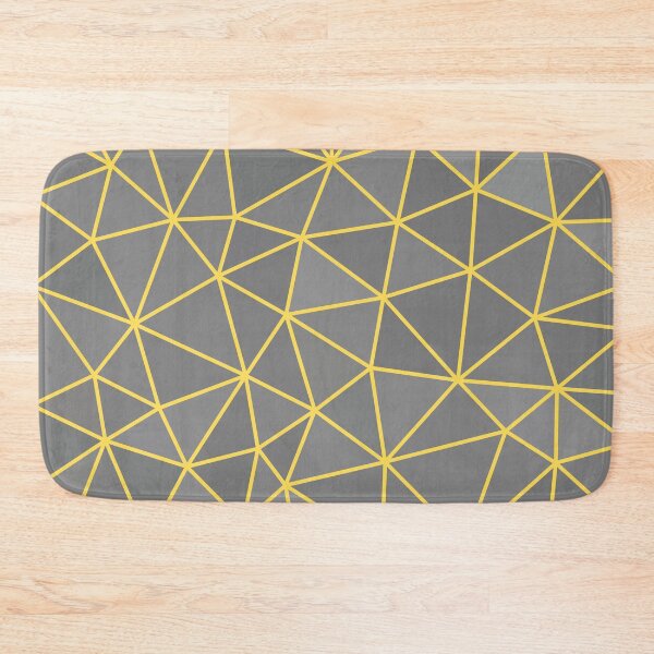 Item preview, Gray Shades Abstract Geometric Yellow Wireframe Pattern Design designed and sold by patternsoup.