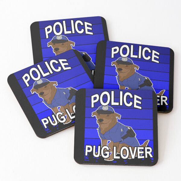 Item preview, Police pug/ dog lover artistic blue retro sunset distressed design style 2 designed and sold by SamRVstore.