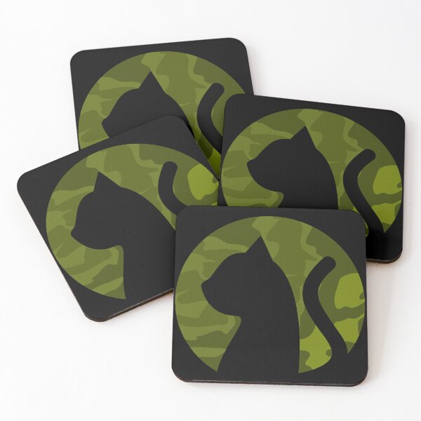 Item preview, Camouflage Patterned Cat Silhouette - Funny Cat Pictures  designed and sold by FunnyCatsFam.