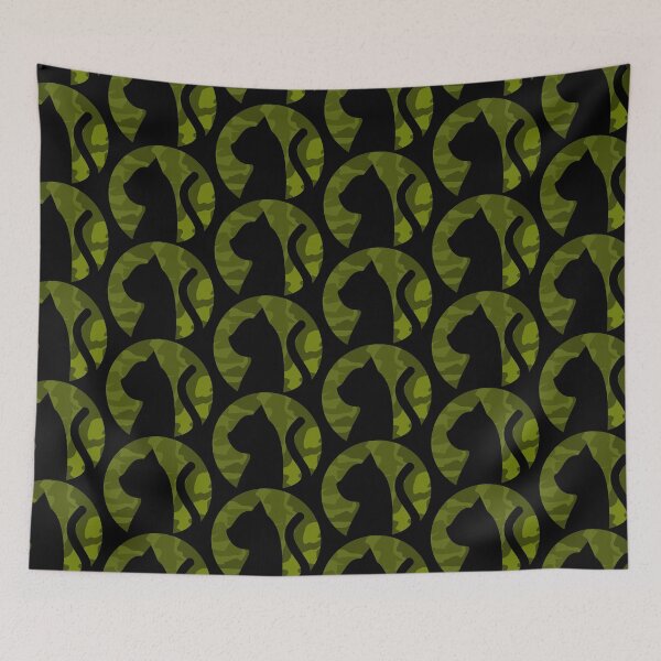 Item preview, Camouflage Patterned Cat Silhouette - Funny Cat Pictures  designed and sold by FunnyCatsFam.