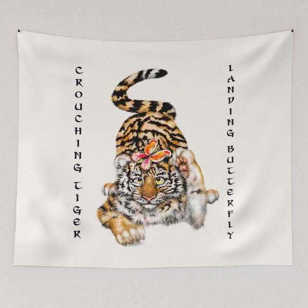 Item preview, Crouching Tiger Landing Butterfly | WT Cartoon Tiger Cub  designed and sold by Snootrac.