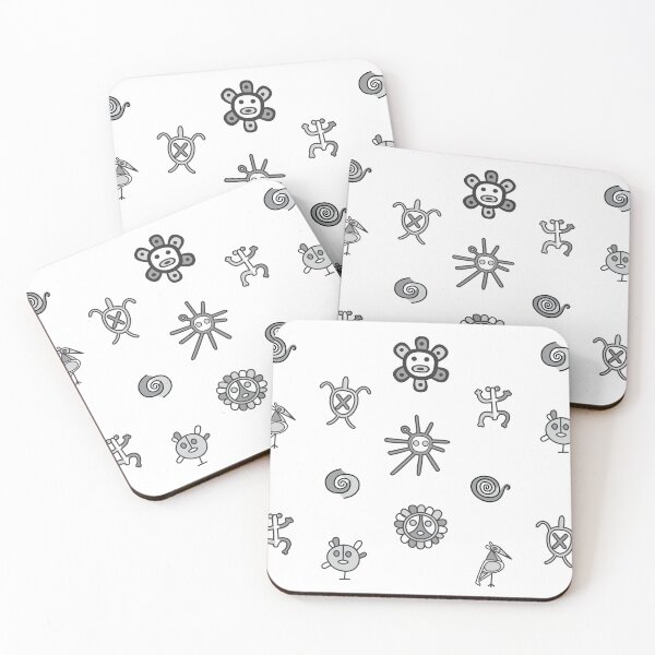 Item preview, Taino Symbols Puerto Rico Black White Gray designed and sold by byDarling.