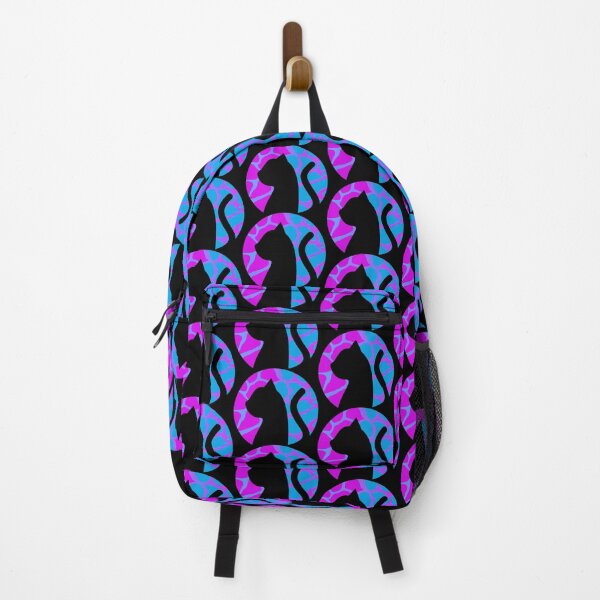 Item preview, Hot Pink and Blue Patterned Cat Silhouette - Funny Cat Pictures designed and sold by FunnyCatsFam.