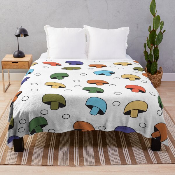 Item preview, Mushrooms White Circle Pattern Retro Colorful designed and sold by ValeriesGallery.