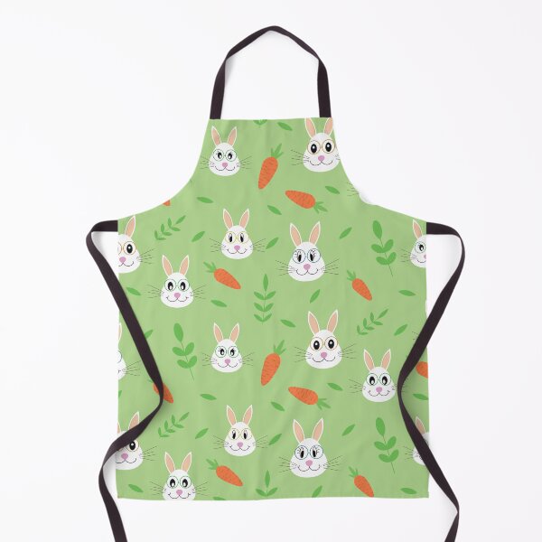 Item preview, Cute Easter bunny wearing glasses with carrots and leaves on green background designed and sold by Yasminepatterns .