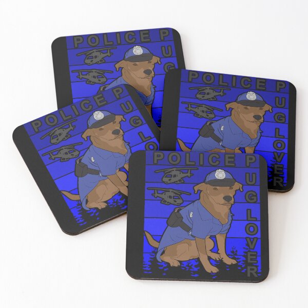 Item preview,  Police pug/ dog lover artistic blue retro sunset distressed design style 2 designed and sold by SamRVstore.
