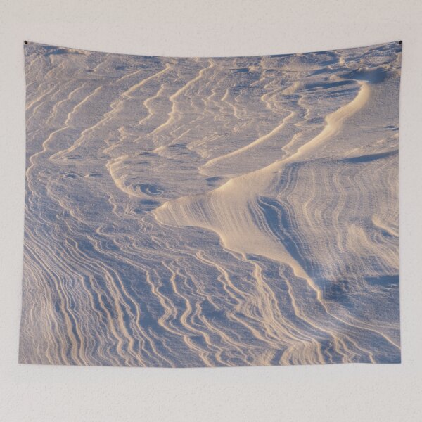 Item preview, Abstract Art by Nature - Wind Sculpted Snow Forms in Blue and Gold designed and sold by Georgia Mizuleva.