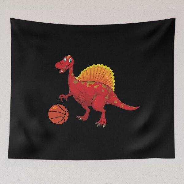 Artikelvorschau, Dinosaurier, der Basketball spielt, lustiger guter Dinosaurier-Basketball-Liebhaber-roter Entwurf entworfen und verkauft von pedrored369.