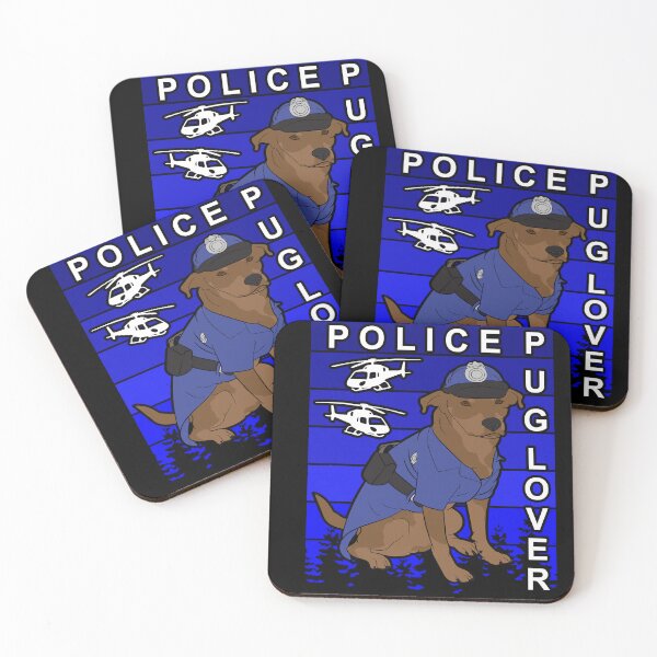 Item preview, Police pug/ dog lover artistic blue retro sunset distressed design style 3 designed and sold by SamRVstore.