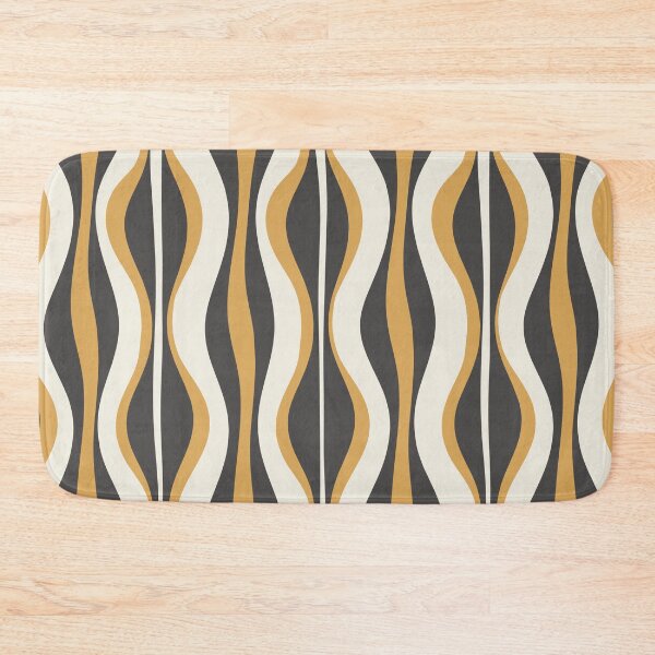 Item preview, Hourglass Abstract Mid-century Modern Pattern in Charcoal Grey, Muted Mustard Gold, and Cream designed and sold by kierkegaard.