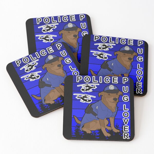 Item preview, Police pug/ dog lover artistic blue retro sunset distressed design style 4 designed and sold by SamRVstore.