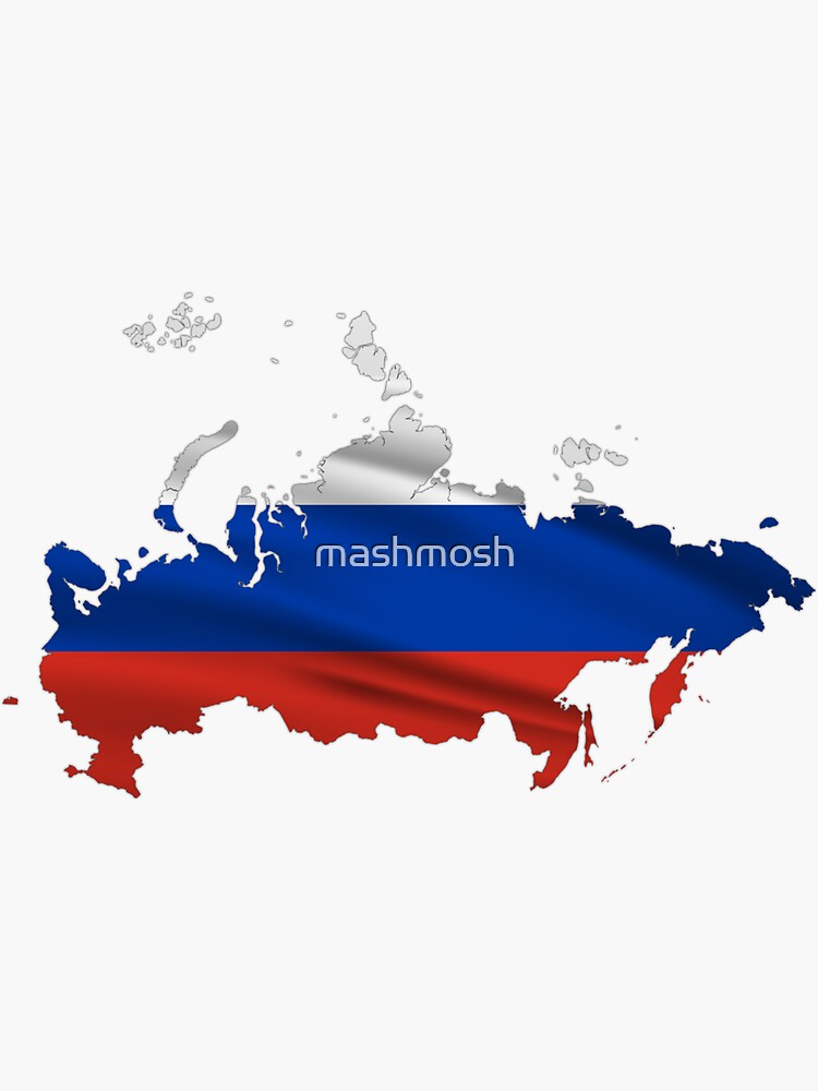 Wavy Russian Flag inside Map of Russia  Sticker for Sale by mashmosh