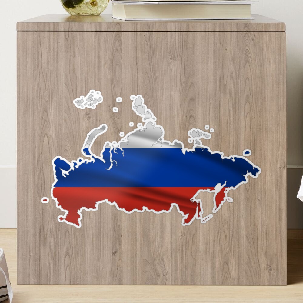 Wavy Russian Flag inside Map of Russia  Sticker for Sale by mashmosh