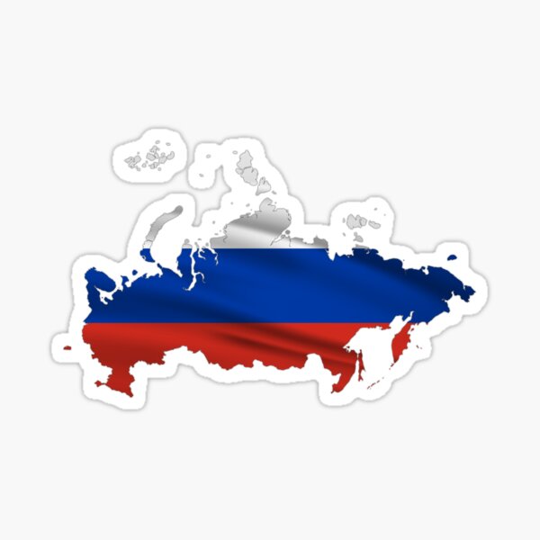 Wavy Russian Flag inside Map of Russia  Sticker for Sale by mashmosh