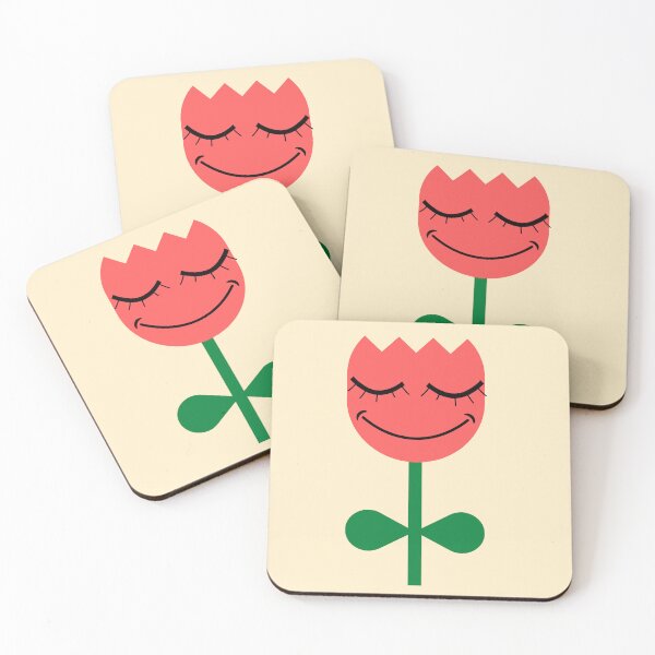 Item preview, Happy Red and green Tulip flower cream background  designed and sold by DemonicGloom.