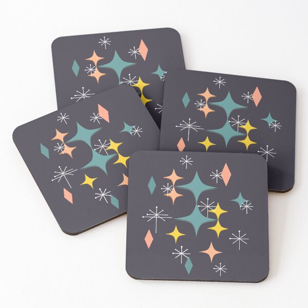Item preview, Mid Century Modern Eames Era Style Patrón Diamantes Estrellas designed and sold by Itaya Art.