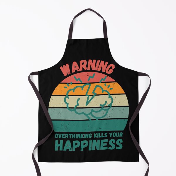 Item preview, Warning Overthinking Kills Your Happiness Grunge Retro Sunset In Black designed and sold by LuckyKermit.