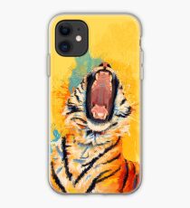 Wild Yawn - Tiger portrait, colorful tiger, animal illustration iPhone Case