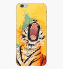 Wild Yawn - Tiger portrait, colorful tiger, animal illustration iPhone Case