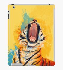 Wildes Gähn - Tigerporträt, bunter Tiger, Tierillustration iPad-Hülle & Klebefolie