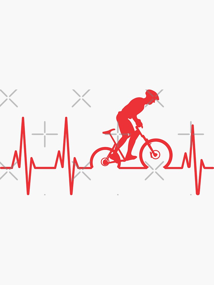 "Mountain Bike Heartbeat" Sticker for Sale by goodspy Redbubble