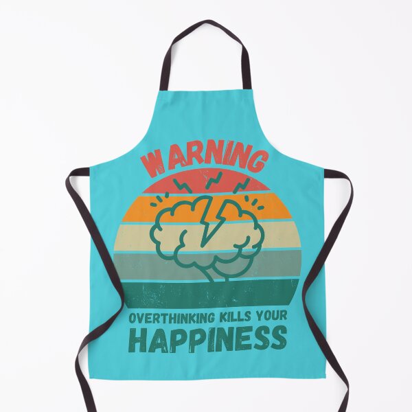 Item preview, Warning Overthinking Kills Your Happiness Grunge Retro Sunset In Blue designed and sold by LuckyKermit.