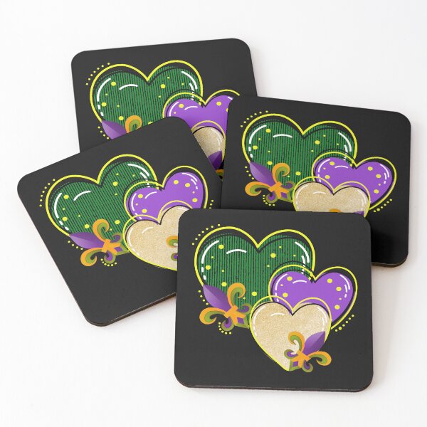 Artikelvorschau, Karneval-Herz-Glitter-Druck Fleur-de-lis Symbol lustig entworfen und verkauft von LUXE SHIRT.