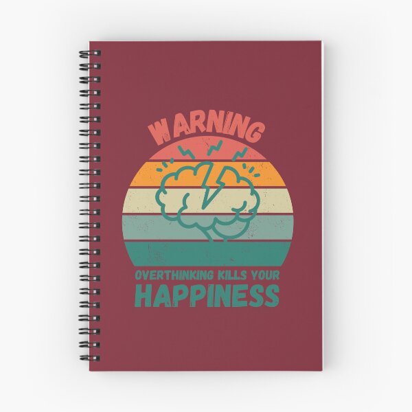 Item preview, Warning Overthinking Kills Your Happiness Grunge Retro Sunset In Red designed and sold by LuckyKermit.
