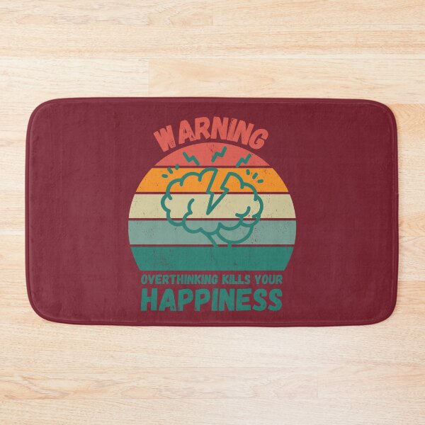 Item preview, Warning Overthinking Kills Your Happiness Grunge Retro Sunset In Red designed and sold by LuckyKermit.