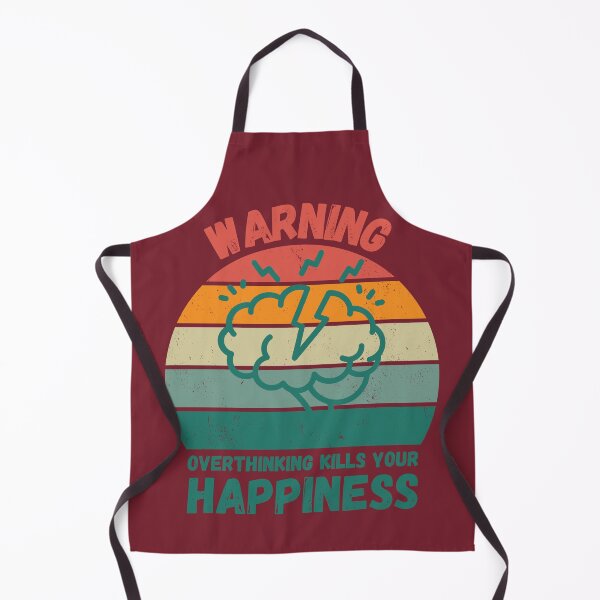 Item preview, Warning Overthinking Kills Your Happiness Grunge Retro Sunset In Red designed and sold by LuckyKermit.