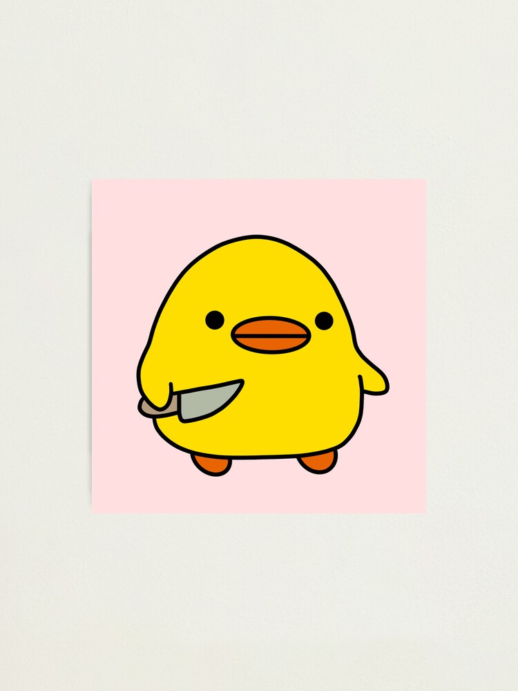 duck with knife, kawaii duck