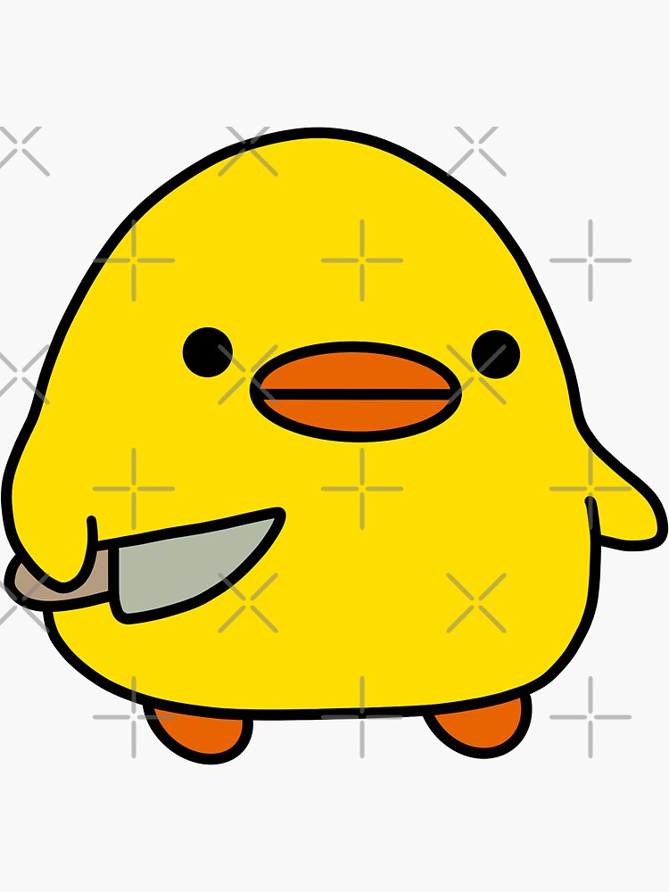 "duck with knife kawaii duck knife duck" Sticker for Sale by