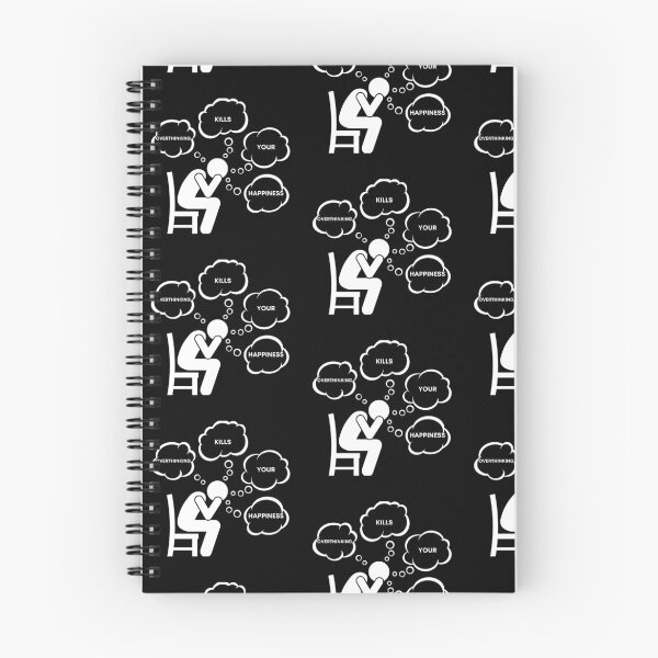 Item preview, Warning Overthinking Kills Your Happiness Thought Bubbles In Black designed and sold by LuckyKermit.