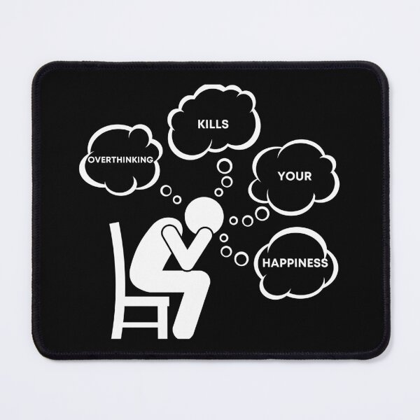 Item preview, Warning Overthinking Kills Your Happiness Thought Bubbles In Black designed and sold by LuckyKermit.