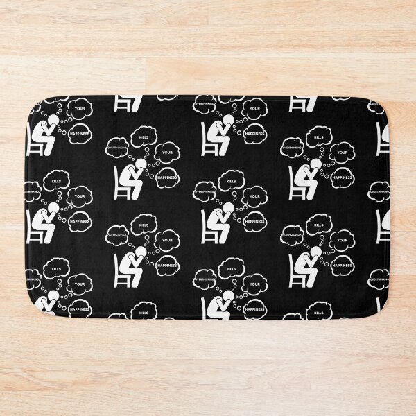 Item preview, Warning Overthinking Kills Your Happiness Thought Bubbles In Black designed and sold by LuckyKermit.