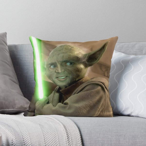 Nicolas Cage Yoda Photoshop Throw Pillow