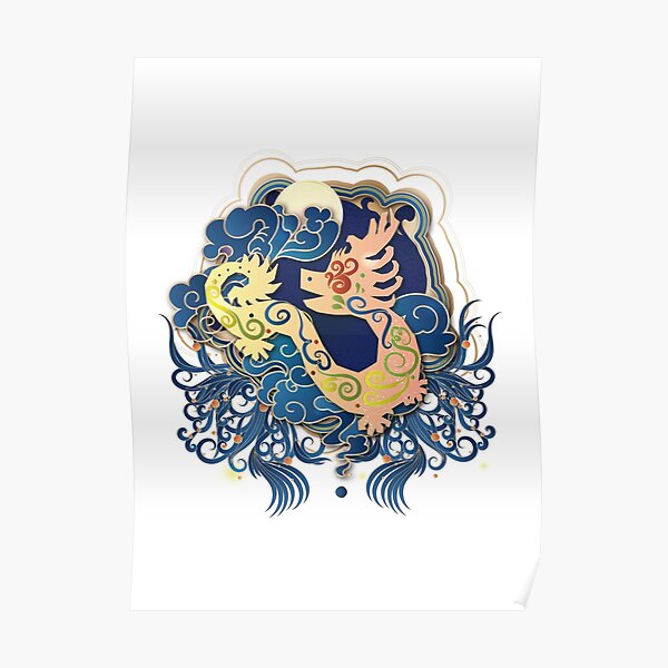 chinese-zodiac-golden-dragon-illustrated-in-chinese-style-poster-for
