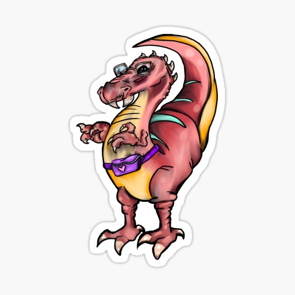 Hipster Dino Sticker