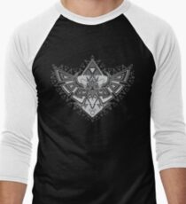 Heart Shield Triforce Silver 2/3 Men's Baseball ¾ T-Shirt