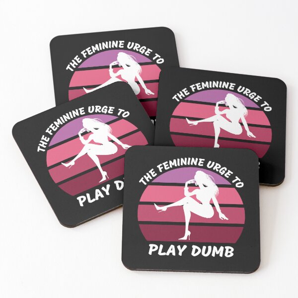 Item preview, The Feminine Urge To Play Dumb Pink Retro Sunset In Black designed and sold by LuckyKermit.