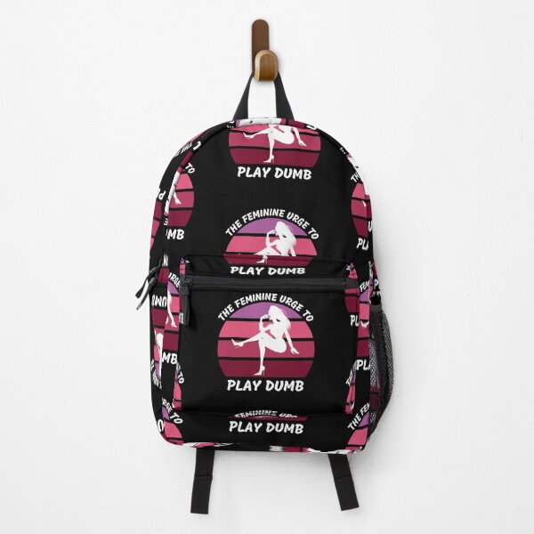 Item preview, The Feminine Urge To Play Dumb Pink Retro Sunset In Black designed and sold by LuckyKermit.
