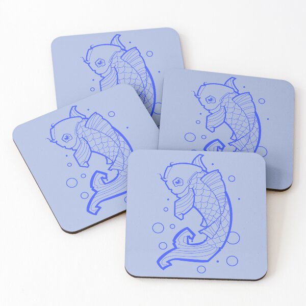 Item preview, blue koi fish tattoo style designed and sold by weilertsen.