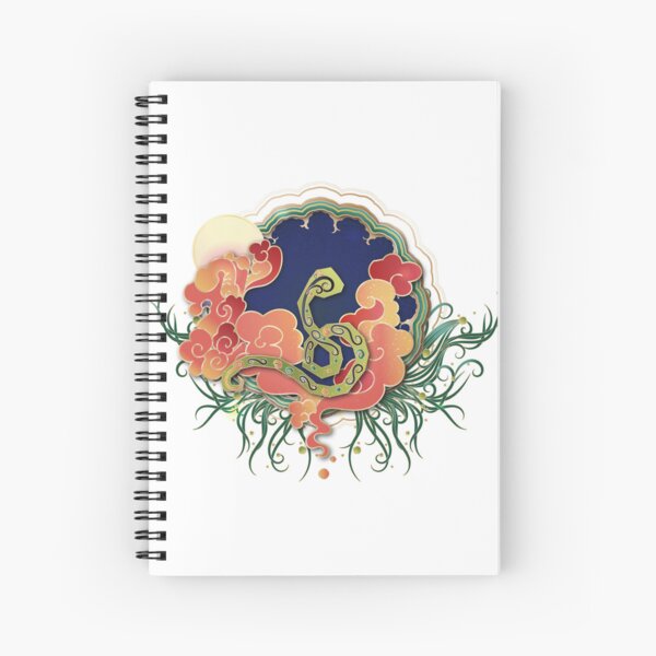 Item preview, Chinese Zodiac Green Snake in the cloud and under the moon, illustrated in Chinese Style designed and sold by xdashu.