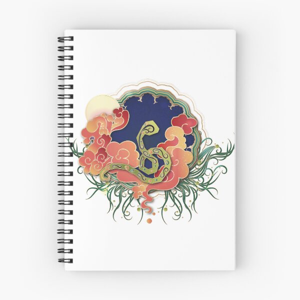 Item preview, Chinese Zodiac Green Snake in the cloud and under the moon, illustrated in Chinese Style designed and sold by xdashu.