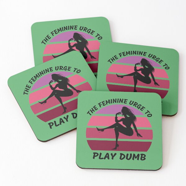 Item preview, The Feminine Urge To Play Dumb Pink Retro Sunset In Green designed and sold by LuckyKermit.