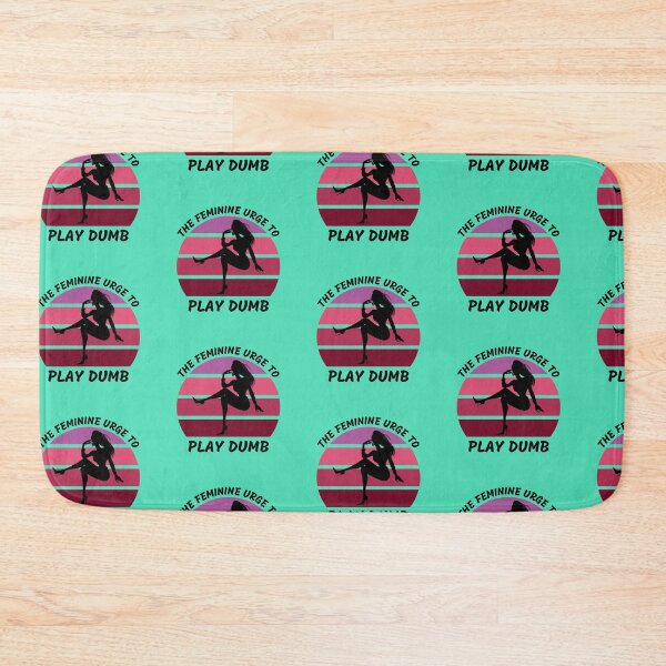 Item preview, The Feminine Urge To Play Dumb Pink Retro Sunset In Blue designed and sold by LuckyKermit.