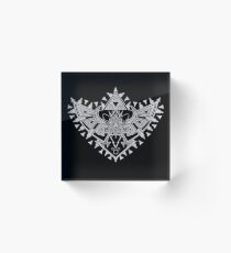 Heart Shield Triforce Silver 2/3 Acrylic Block