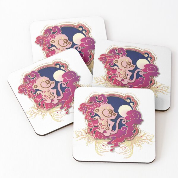Item preview, Chinese Zodiac red Monkey in the moon illustrated in Chinese Style designed and sold by xdashu.